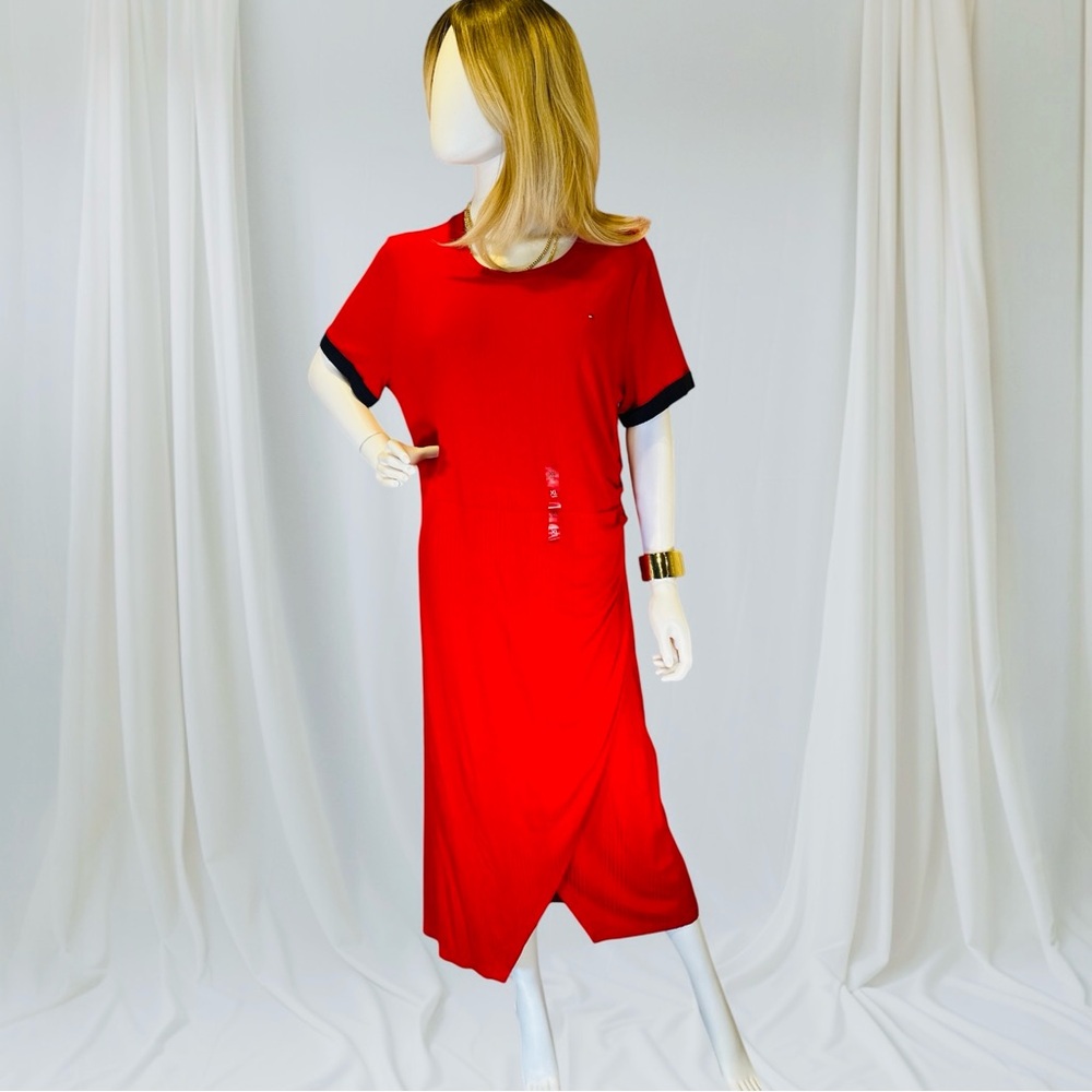 Tommy Hilfiger Red Sheath Midi Dress NWT